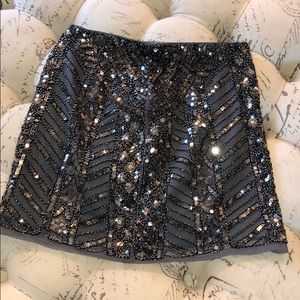 Vici Gray Sequin Dressy Skirt